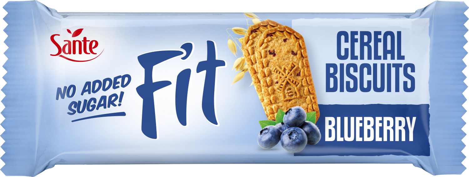 سانتي فيت بسكويت الحبوب بالتوت الأزرق بدون سكريات مضافة  * 20 قطعة	