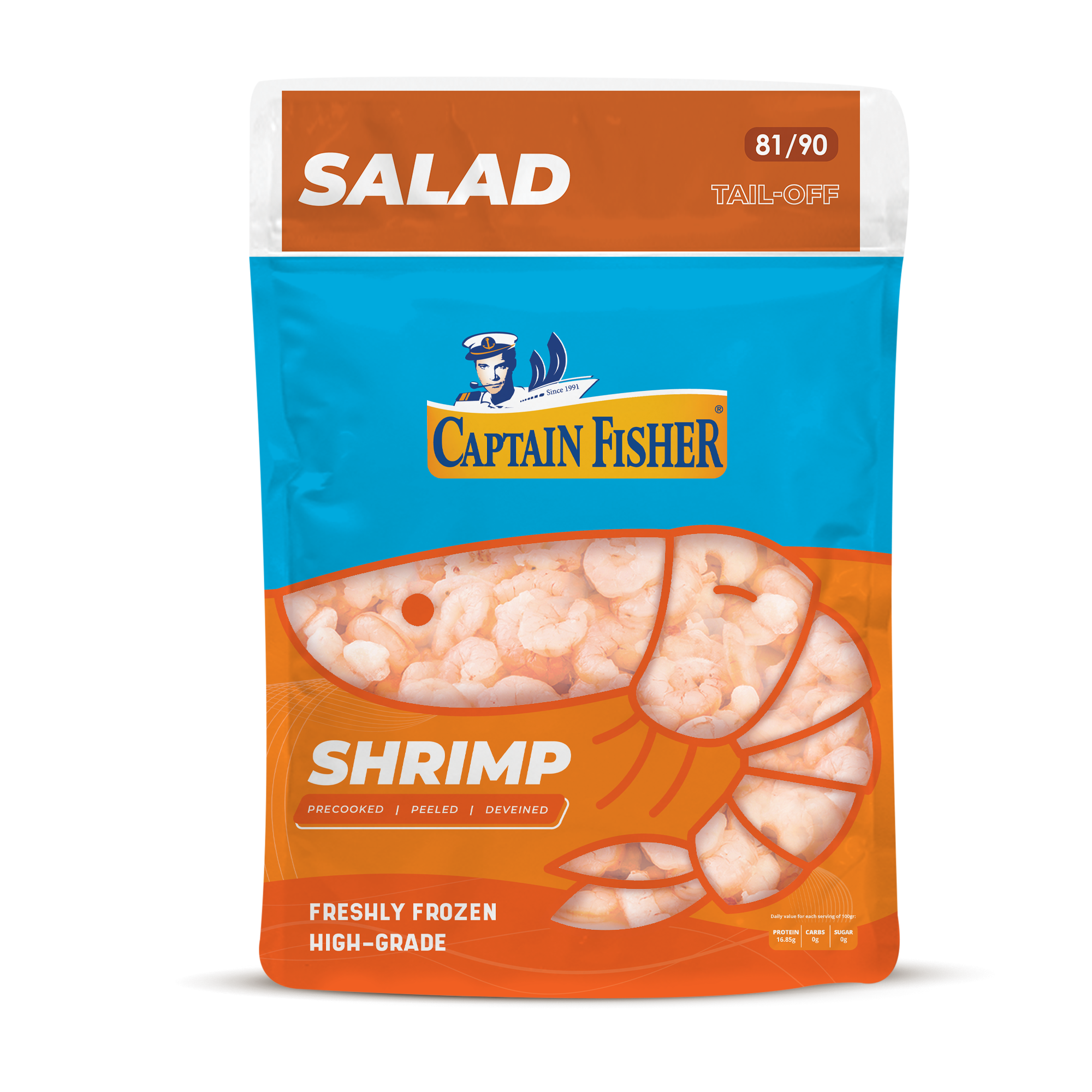 Cooked shrimp 81-90g salad