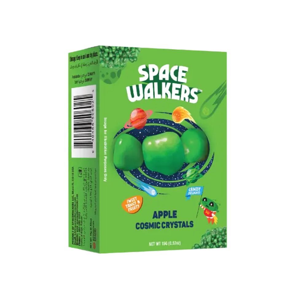 حبات بلورات حلوى صلبة حامضة بنكهة التفاح 